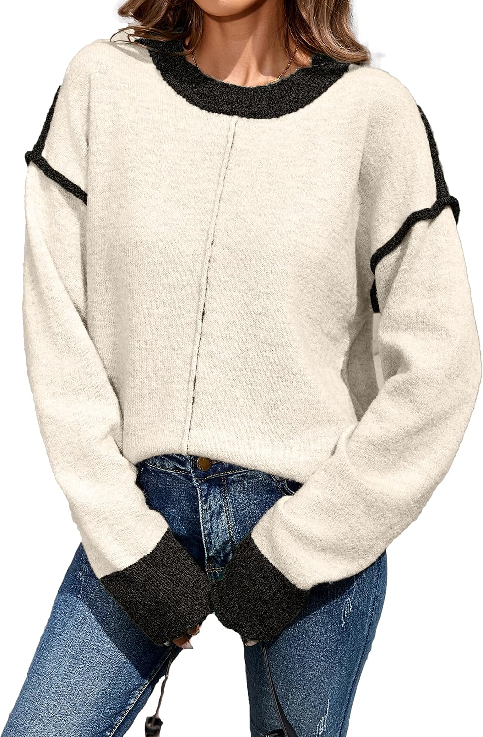 Color Block Pullover Sweater