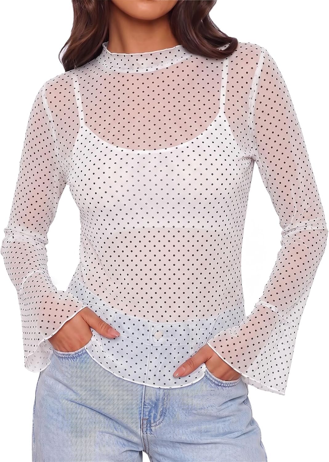 Mesh Polka Dot T-Shirt