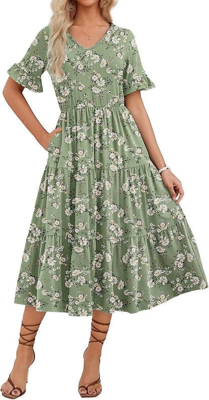 Ruffle Sleeve Dress