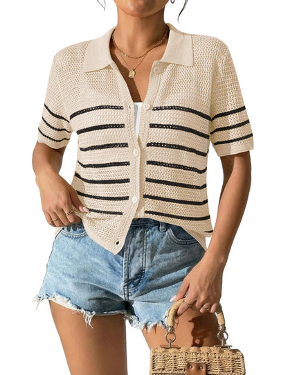 Short Sleeve Collard Cardigan