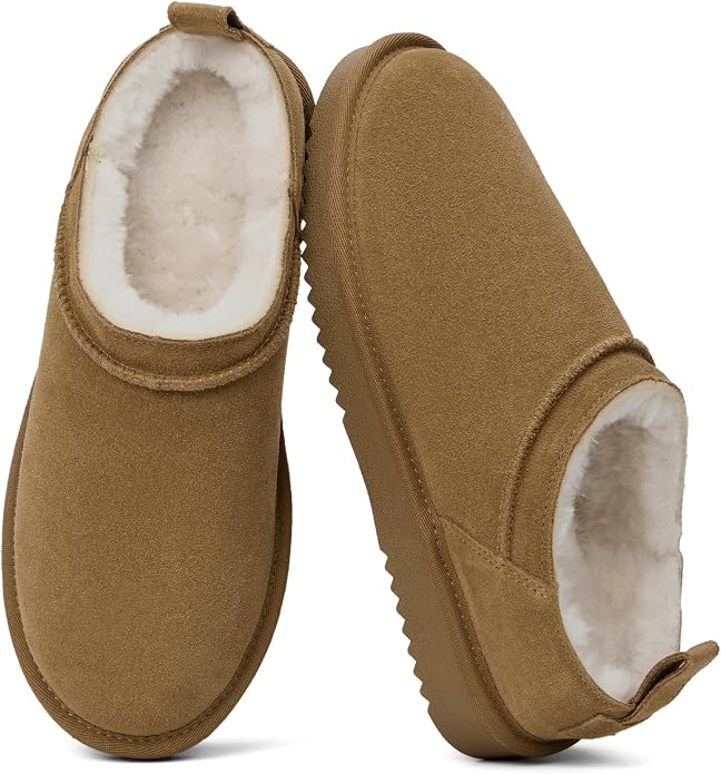 Genuine Suede Fleece Boots