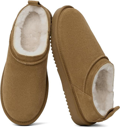 Genuine Suede Fleece Boots