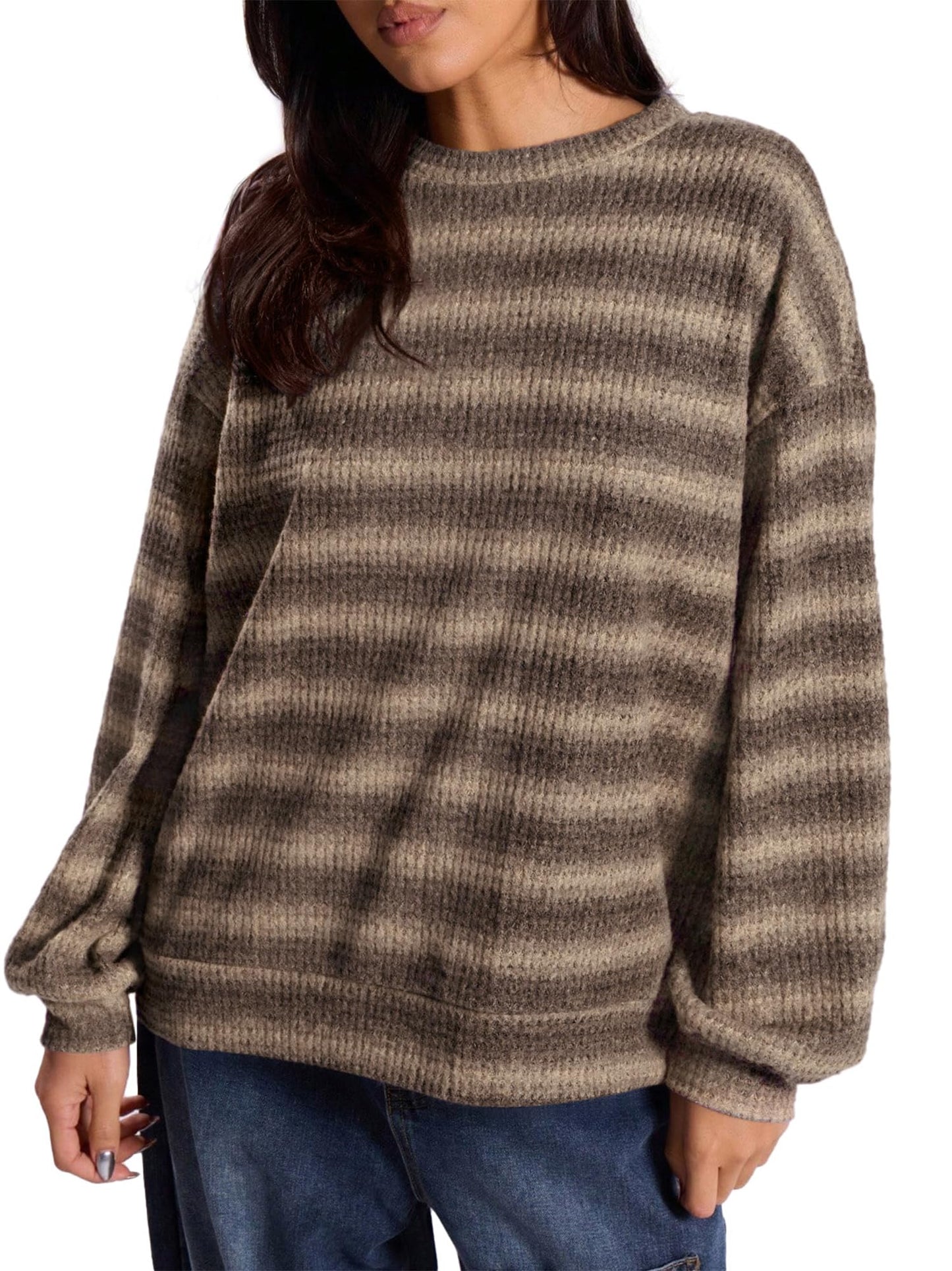 Striped Waffle Sweater