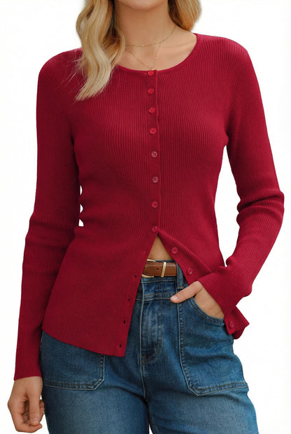 Wool Blend Cardigan Top