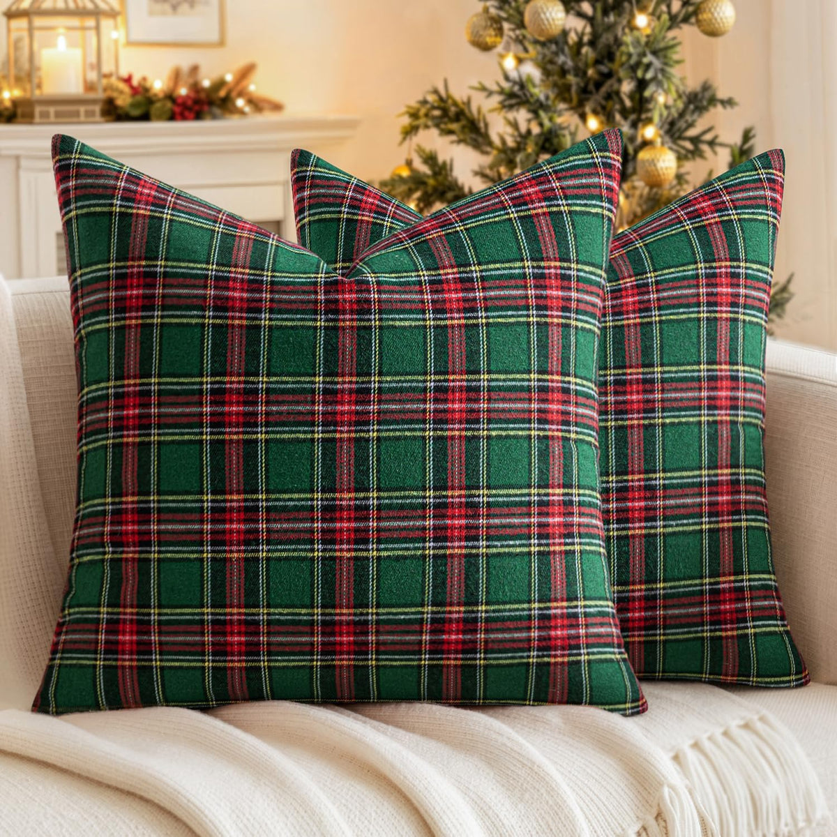 Christmas Plaid Pillow Cover