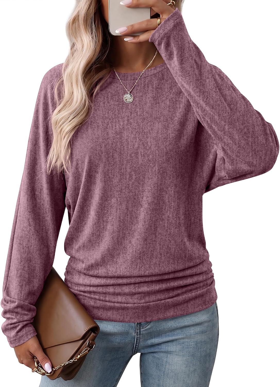 Ruched Lightweight Sweater