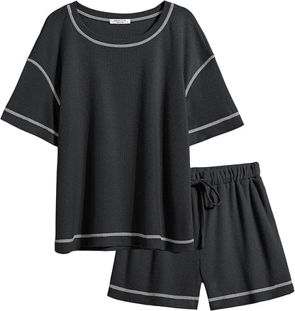 Waffle Knit Lounge Set