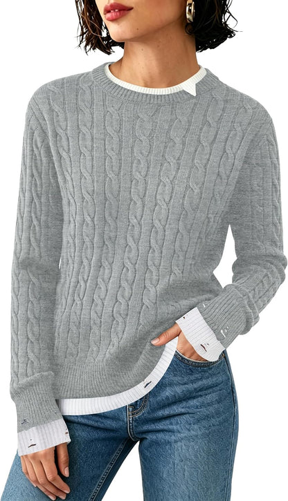 SAUKOLE Cable Knit Pullover