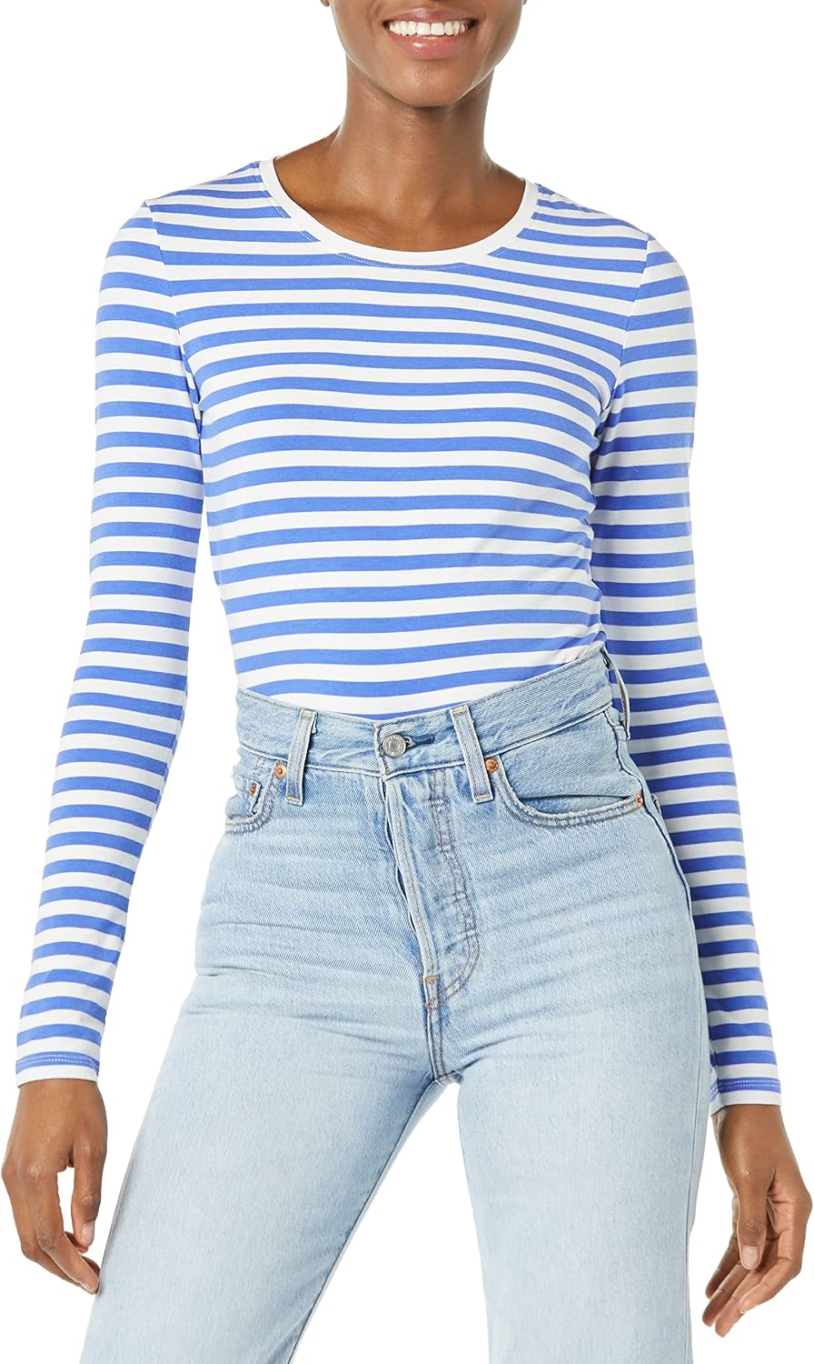 Cotton Blend Long Sleeve Top