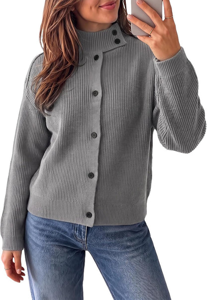 EXLURA Funnel Neck Cardigan