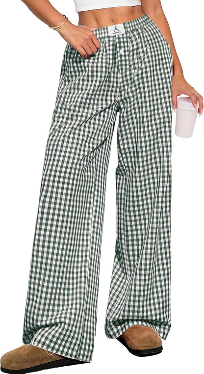 ANRABESS Gingham Boxer Pants