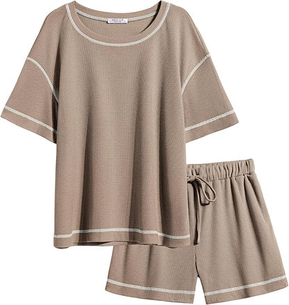 Waffle Knit Lounge Set