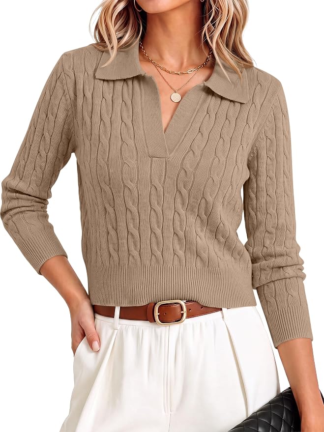 ANRABESS Cable Knit Sweater