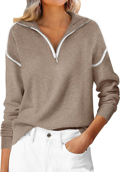 ANRABESS Quarter Zip Sweater