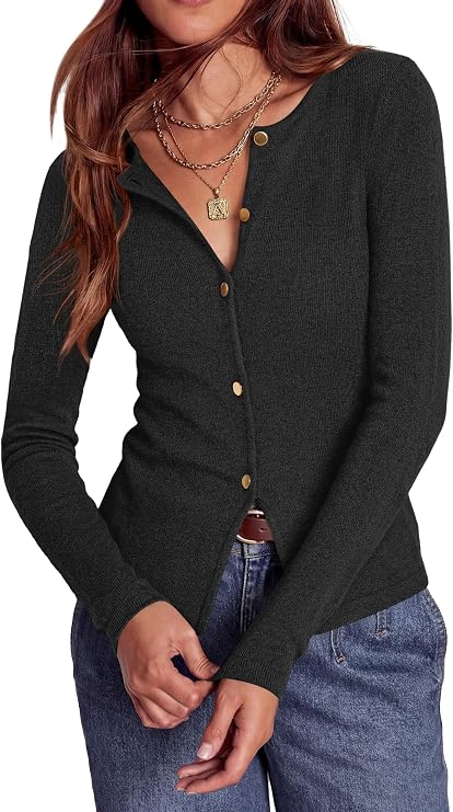 Lightweight Button Cardigan