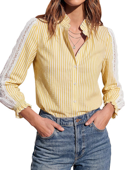 Pinstripe Lace Blouse