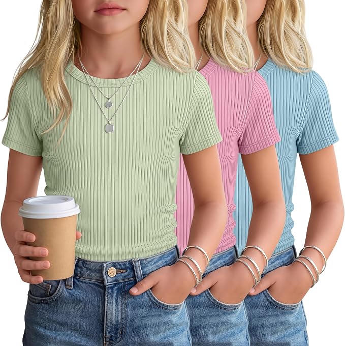 Girls Short Sleeve Tops (3PK)
