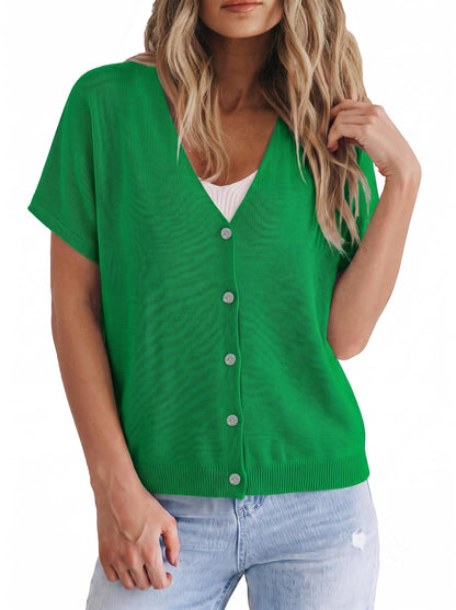 Oversized Short-Sleeve Cardigan